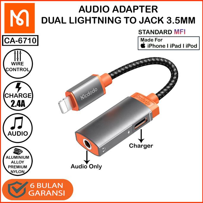 MCDODO CA-6340 Converter Splitter IPHONE To Jack