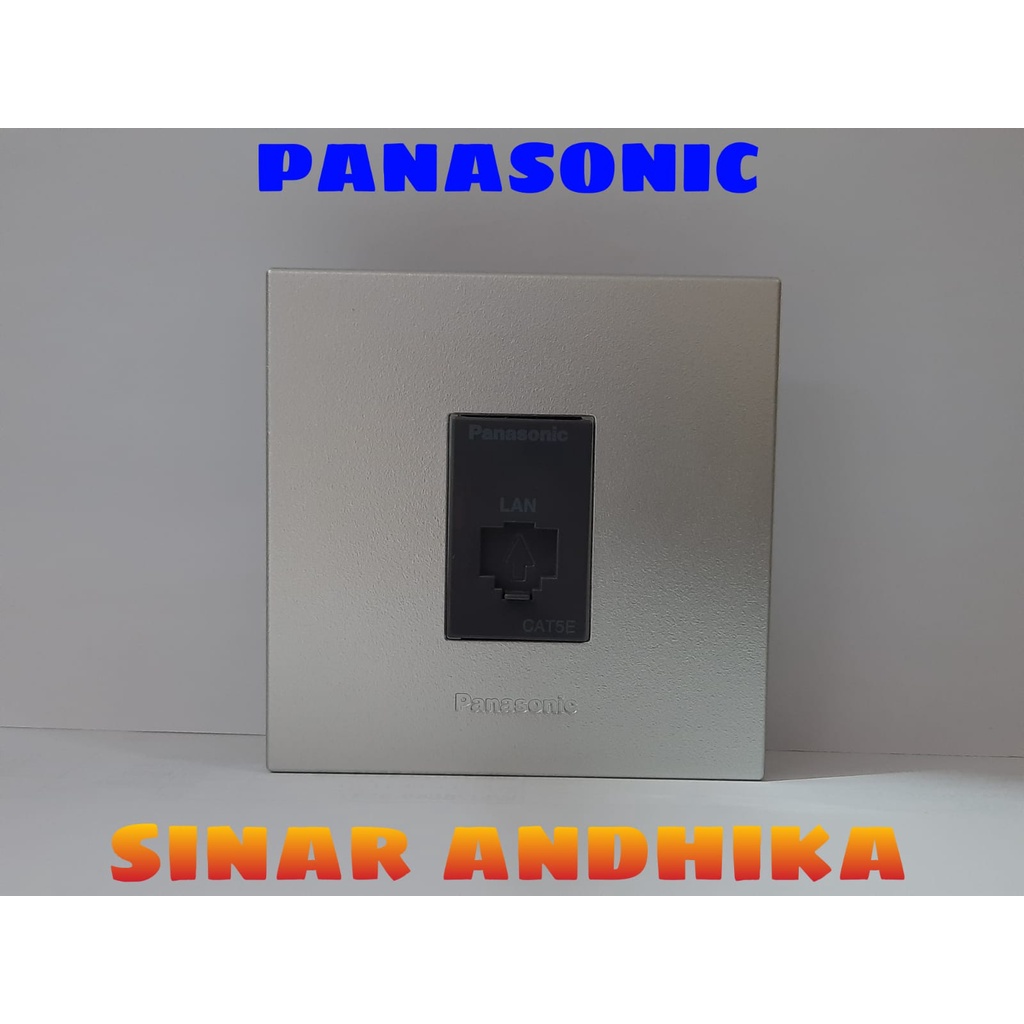 MODUL / JACK DATA CAT 5E + FRAME SILVER STYLE E PANASONIC WESJ 78019MWS+WEJ 2488H