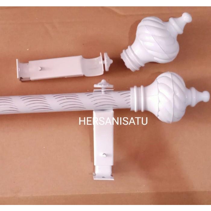 Besi Tiang Gorden 2 Meter Full Set Batang Hordeng