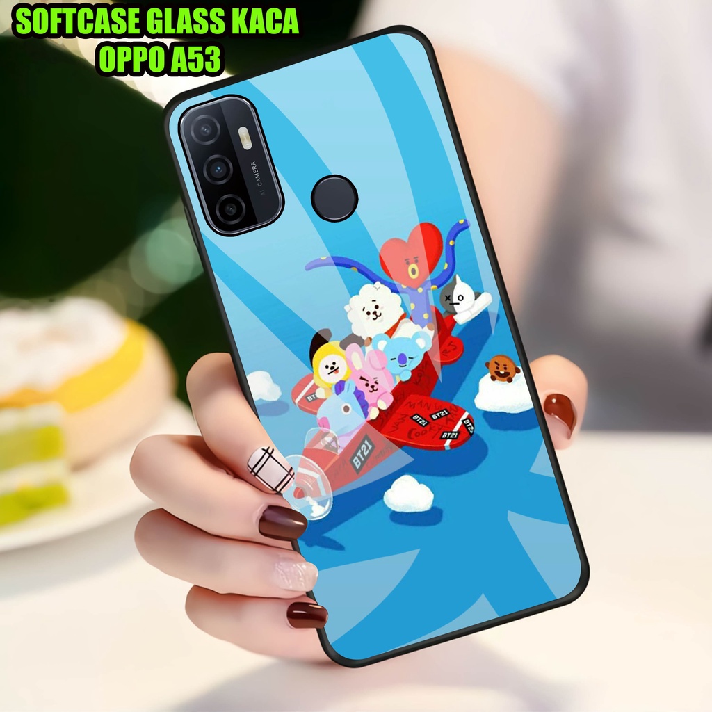 Softcase Glass Kaca OPPO A53]- Case Hp Pelindung Handphone OPPO A53] [ A28]