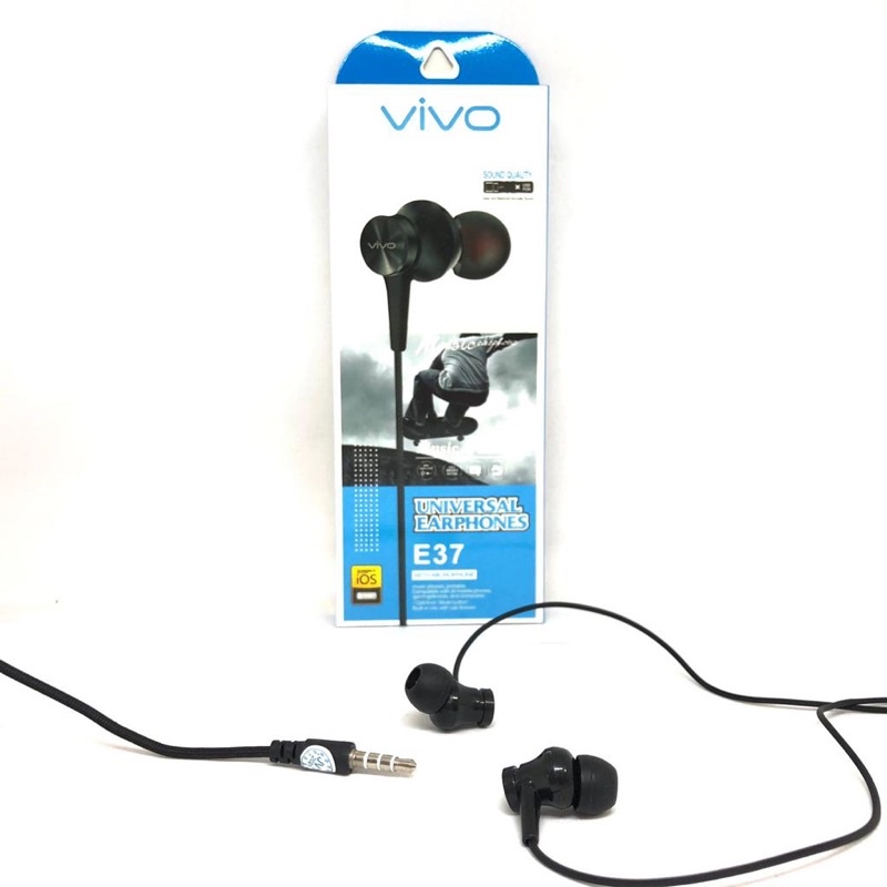 Ready Stok Headset Vivo Stereo Bass E37 Handset Hansfree Handsfree Vivo E37 Bass Earphone Vivo E37 Mic