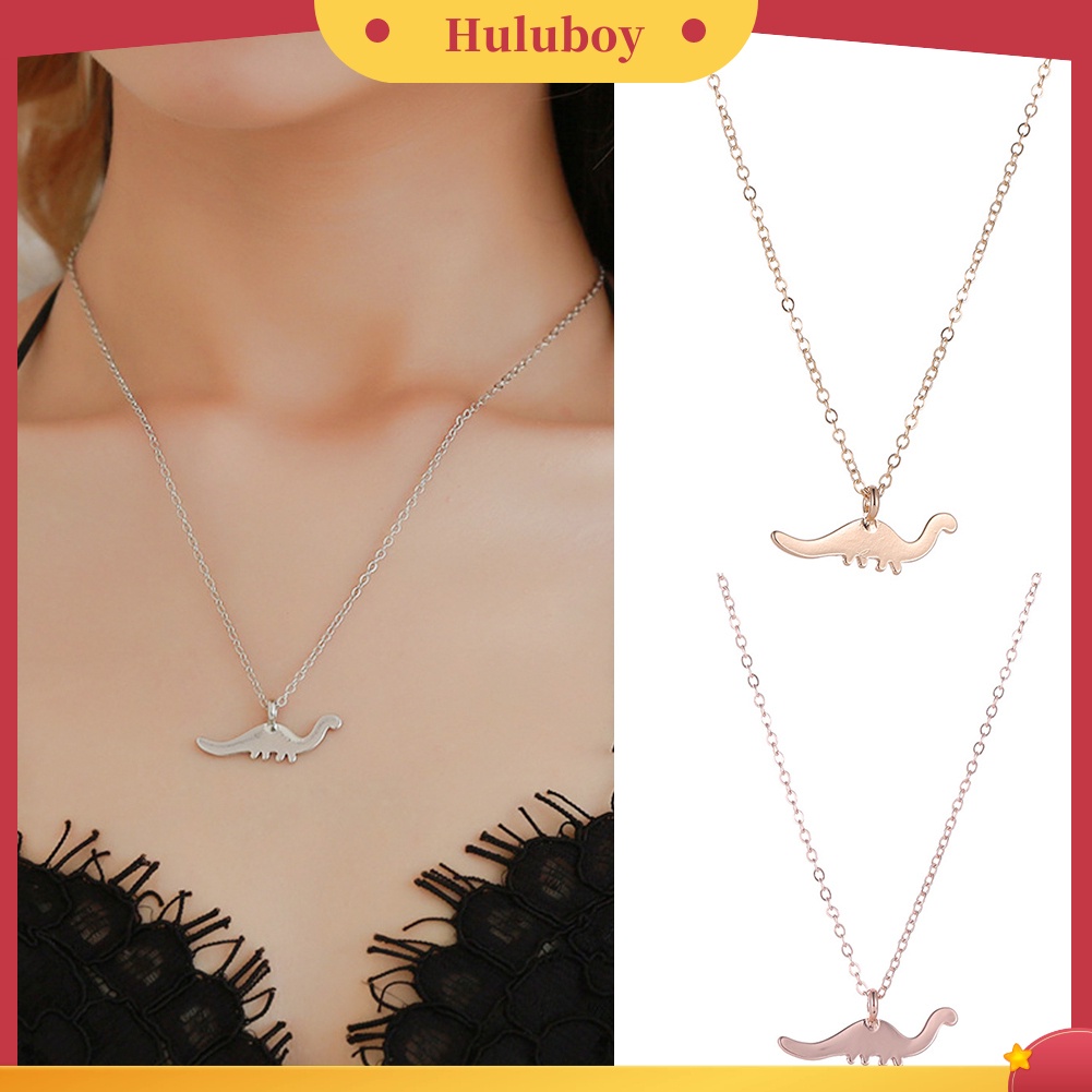 Hu Hu Hu Hu Hu Alat Bantu Pasang Kacamata♡ Kalung Rantai Dengan Liontin Bentuk Dinosaurus Ekor Panjang Untuk Wanita