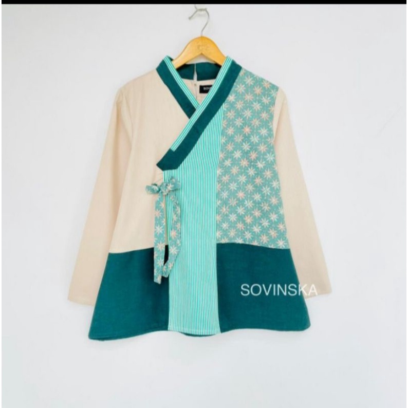 Atasan Batik SB 93 atasan wanita blus blouse baju kerja lengan panjang original by sovinska