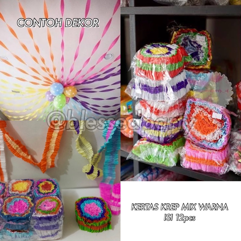 

12pcs KERTAS KREP KERUT MIX WARNA WARNI
