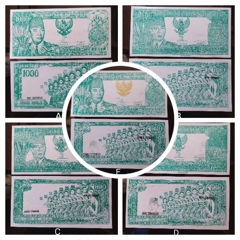 SOUVENIR SUKARNO 1964 PENARI 7 / SERIMPI 7 - HIJAU