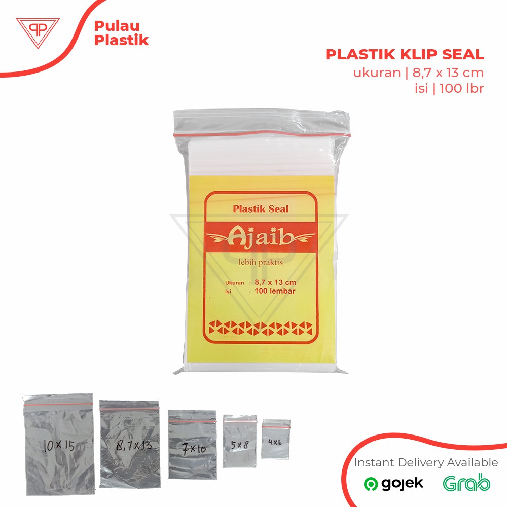 [GROSIR] Plastik Klip Ukuran 8,7x13cm / Plastik Seal / Plastik Ziplock Obat, Sambal / Isi 100pcs