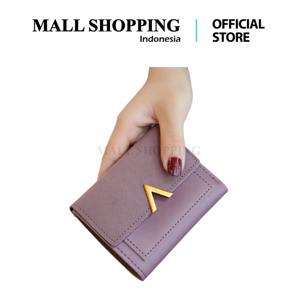 (COD) Dompet LIpat Wanita Dompet Pendek Dompet Fashion Kulit Sintetis MALL SHOPPING