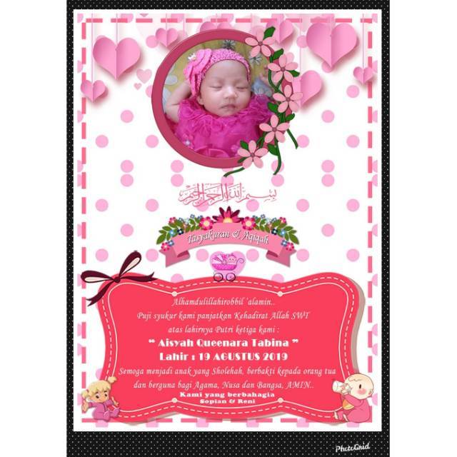 Kartu ucapan aqiqah dan tasyakuran