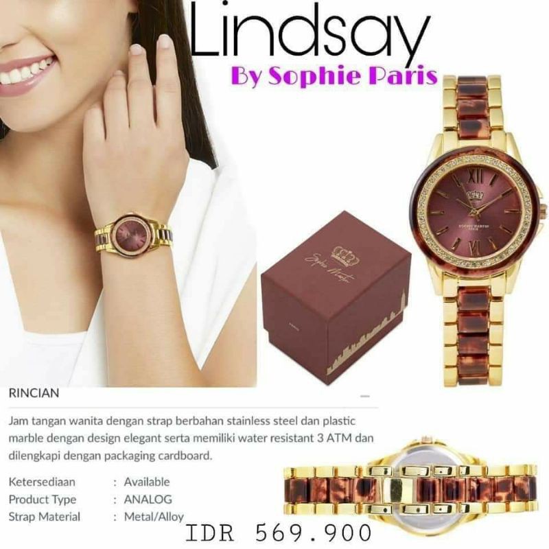 JAM LINDSAY SOPHIE PARIS PROMO MURAH SAS LOGO MAHKOTA