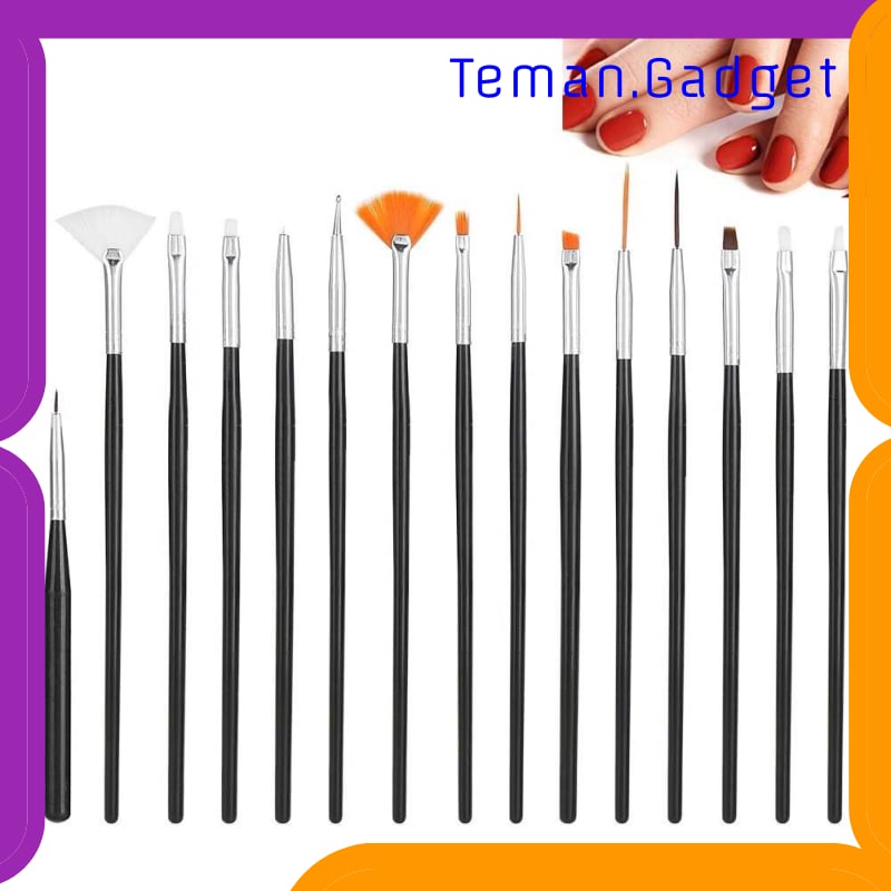 TG-FE365 NELBEAUTY BRUSH KUTEK KUKU PRO NAIL ART DOTTING TOOLS 15 PCS - N1800