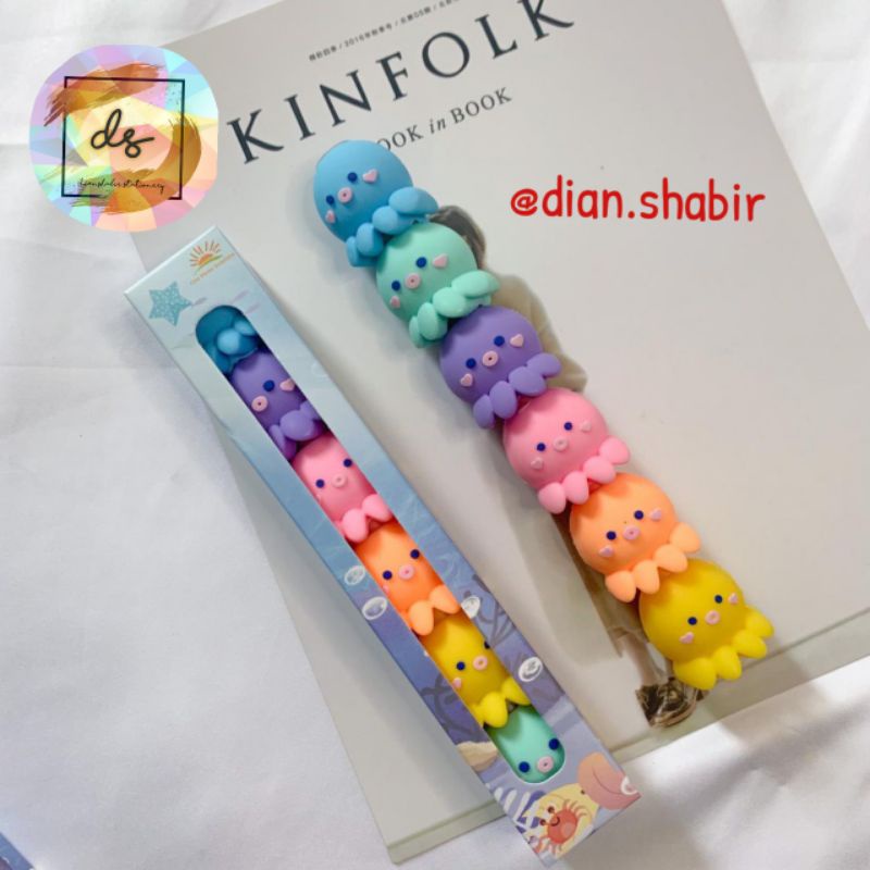 DianShabir_stationery STABILO Gurita 1 set isi 6 warna Stabilo Ubur ubur highlighter cumi murah high