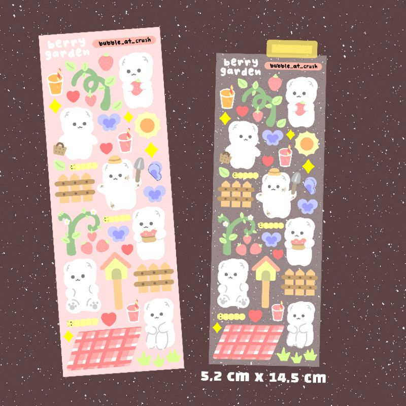 

(bubble_at_crush) berry garden stickers sheet kiss cut
