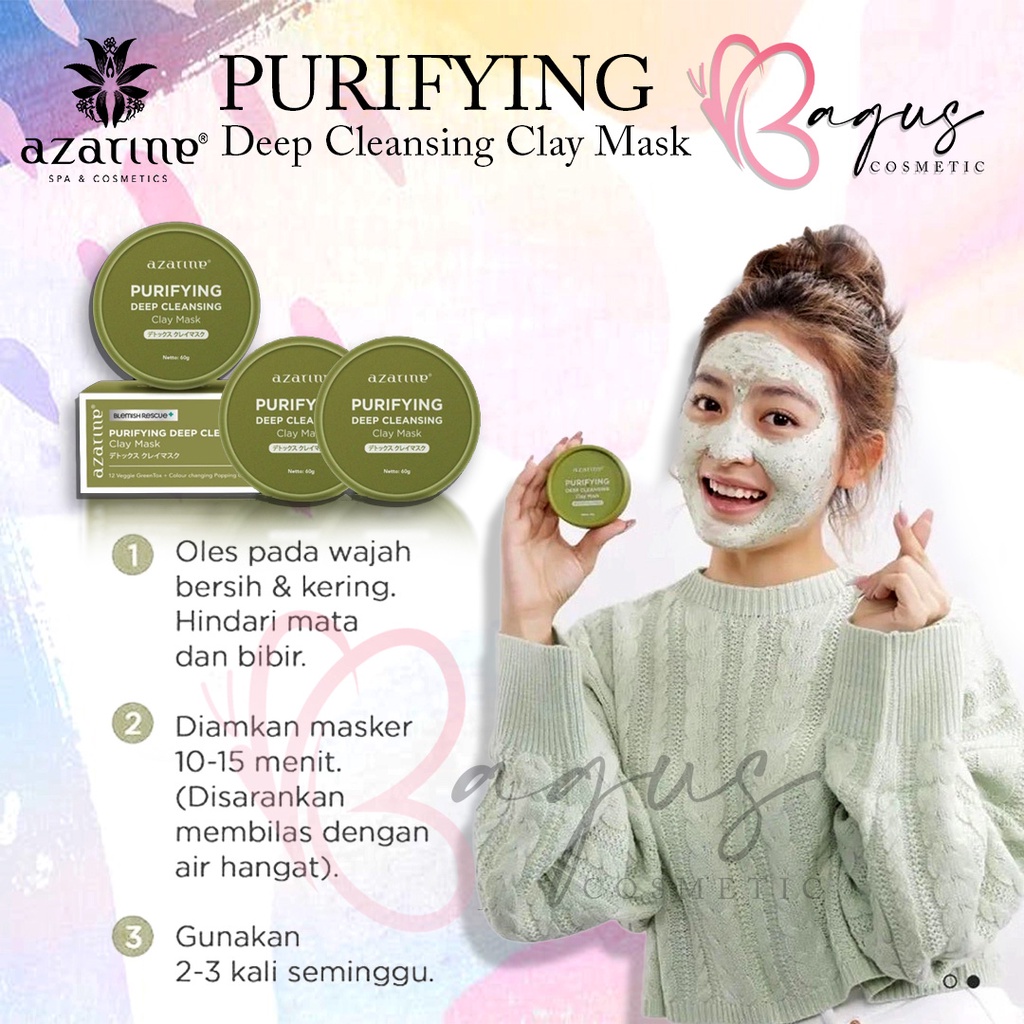 ⭐ BAGUS ⭐ AZARINE PURIFYING DEEP CLEANSING CLAY MASK 60gr | Masker Wajah