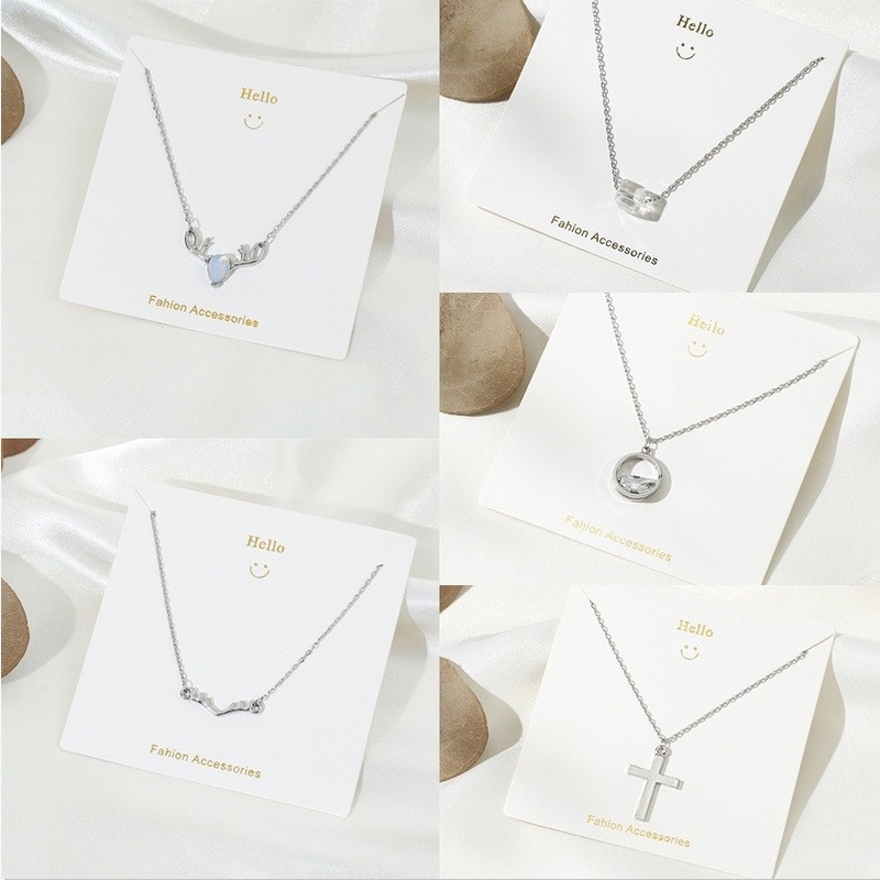 South Korea's New Style Design Sense Flower Pearl Diamond Star Moon Cross Antler Necklace Ins Trend Wild Pendant Female Fashion Accessories Jewelry