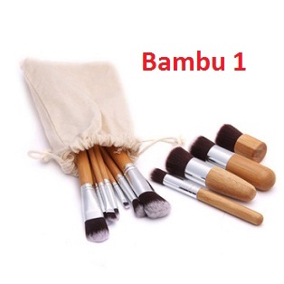 Kuas Bambu Make Up Bamboo Brush Kuas Makeup Set 11pcs