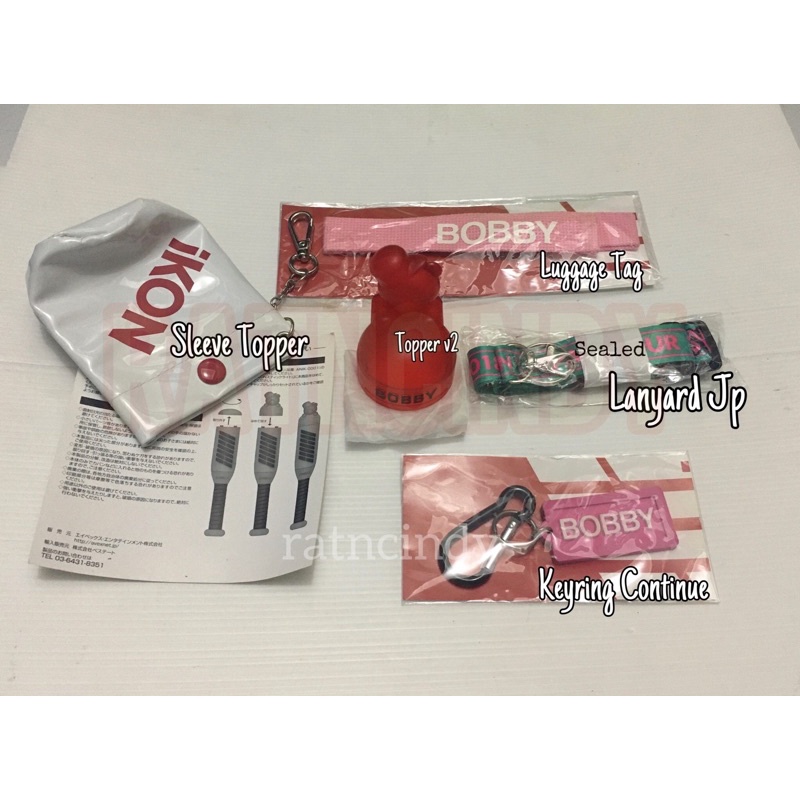 Merchandise Bobby iKON Japan Goods topper konbat v2 lanyard keyring continue luggage tag sleeve OFFI