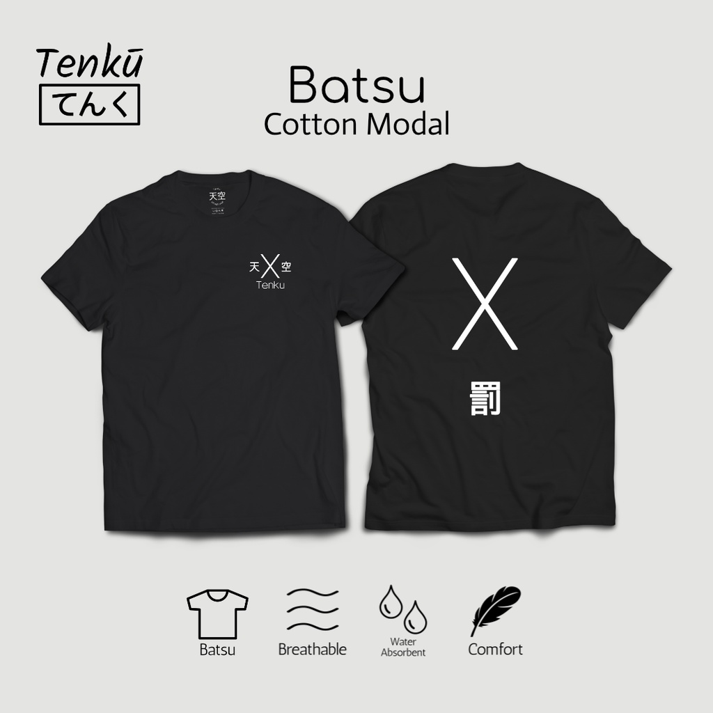 [Clearance Sale] Tenku - Tshirt Pria Premium Batsu Cotton Modal