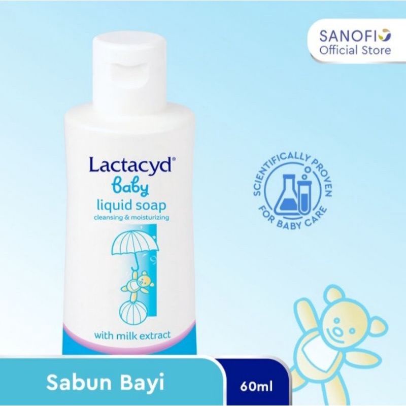 Lactacyd Baby Wash 60 ML / Sabun Bayi Melindungi dari Iritasi Kemasan baru