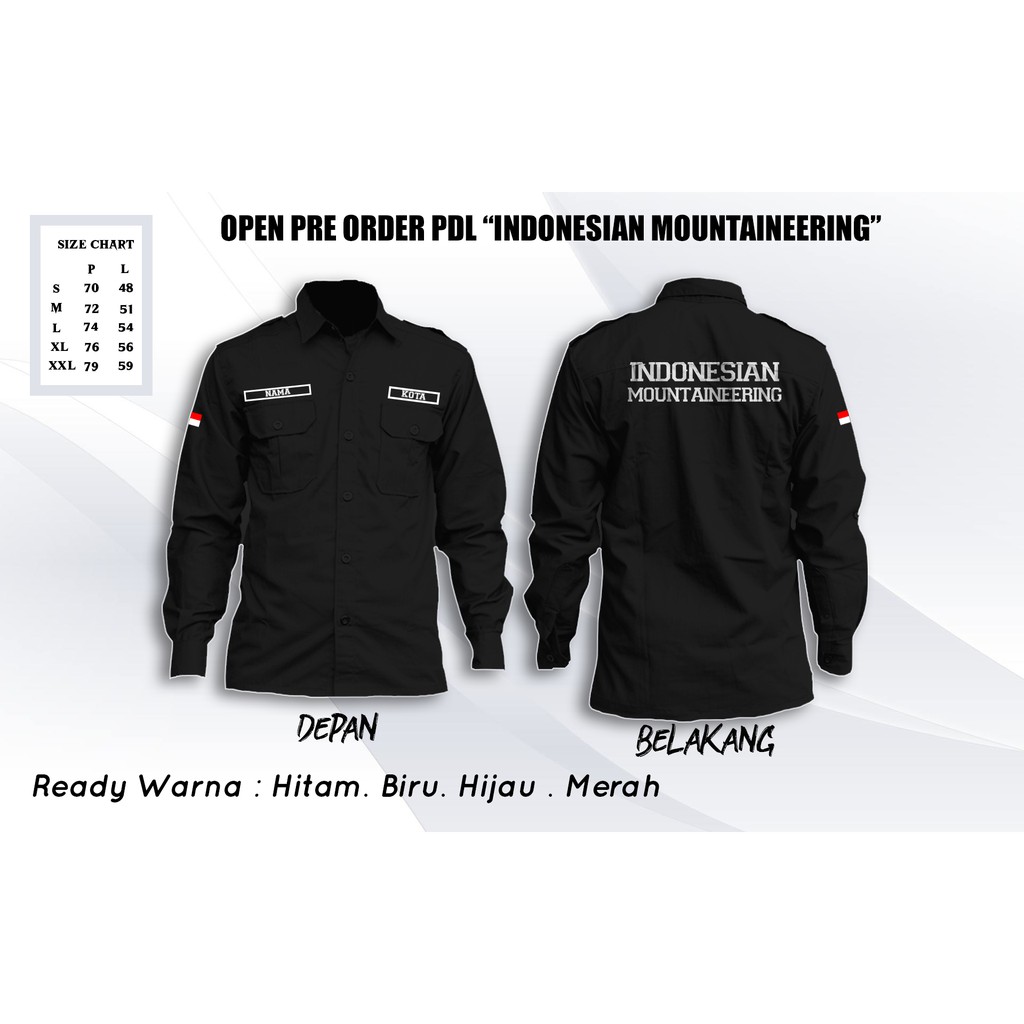 Kemeja PDL Pendaki Indonesia