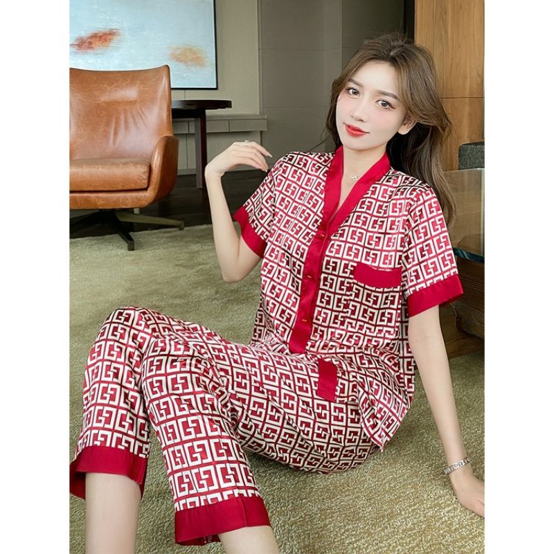 MDLV - 0483# Pjg GG CNY Pajamas Set Premium Baju Tidur Dewasa Set Pajamas Sincia Baju Imlek Set Pajamas Celana Panjang Fashion Import