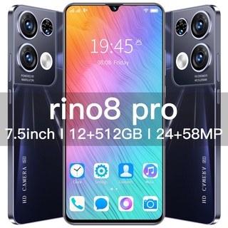 [Produk Baru]hp murah Rino8 Pro RAM 12GB+ROM 512GB Handphone  Promo Baterai BesarAndroid Smartphone Baru Original 7.5Inci 4G/5G HD Screen Ponsel Bisa COD