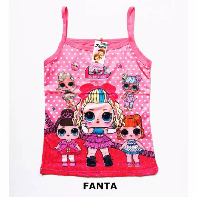 Kaos Singlet Anak Perempuan Lol / Kaos Dalam Singlet Anak Perempuan Bahan Katun Motif Lol Murah