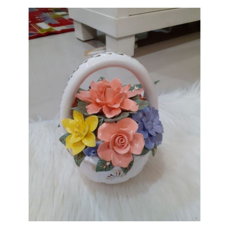 Bunga Keramik Italy Import/ Pajangan Bunga Italy