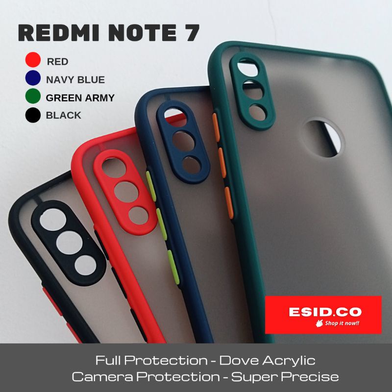Bumper Case Redmi Note 7 8 9 pro Akrilik Dove Matte + 360 Ring Camera Protection Best Seller Hits