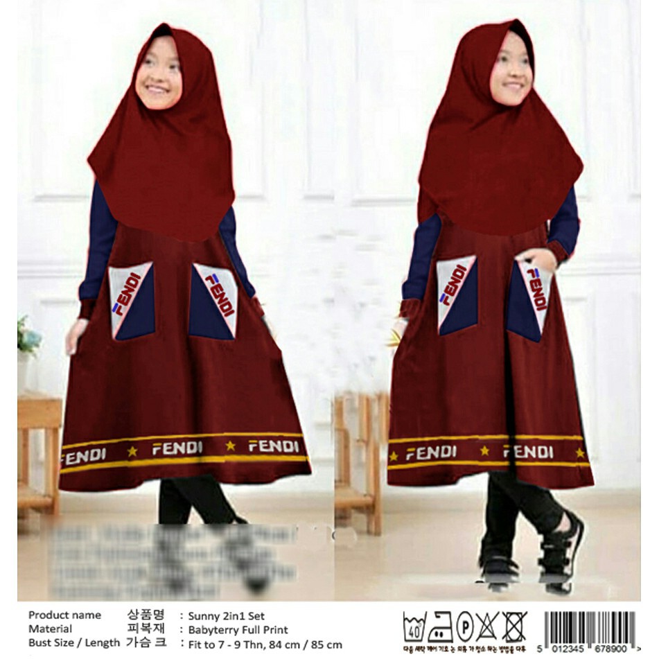 016 SUNNY GAMIS KIDS 2IN1 BAJU MUSLIM ANAK  MODERN TERBARU TERMURAH KEKINIAN GROSIR TANAH ABANG
