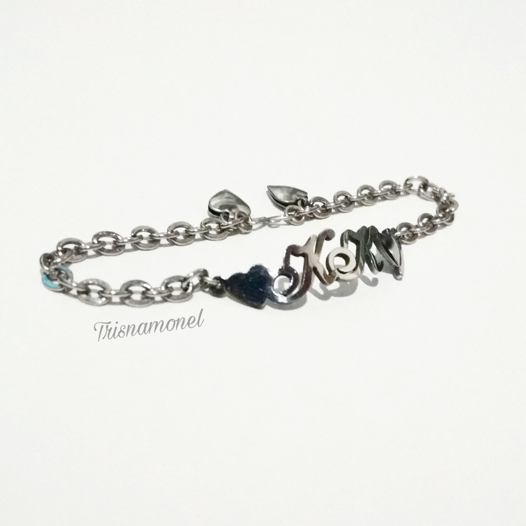 GELANG MONEL CUSTOM NAMA SUKA-SUKA SIZE ANAK SAMPAI DEWASA