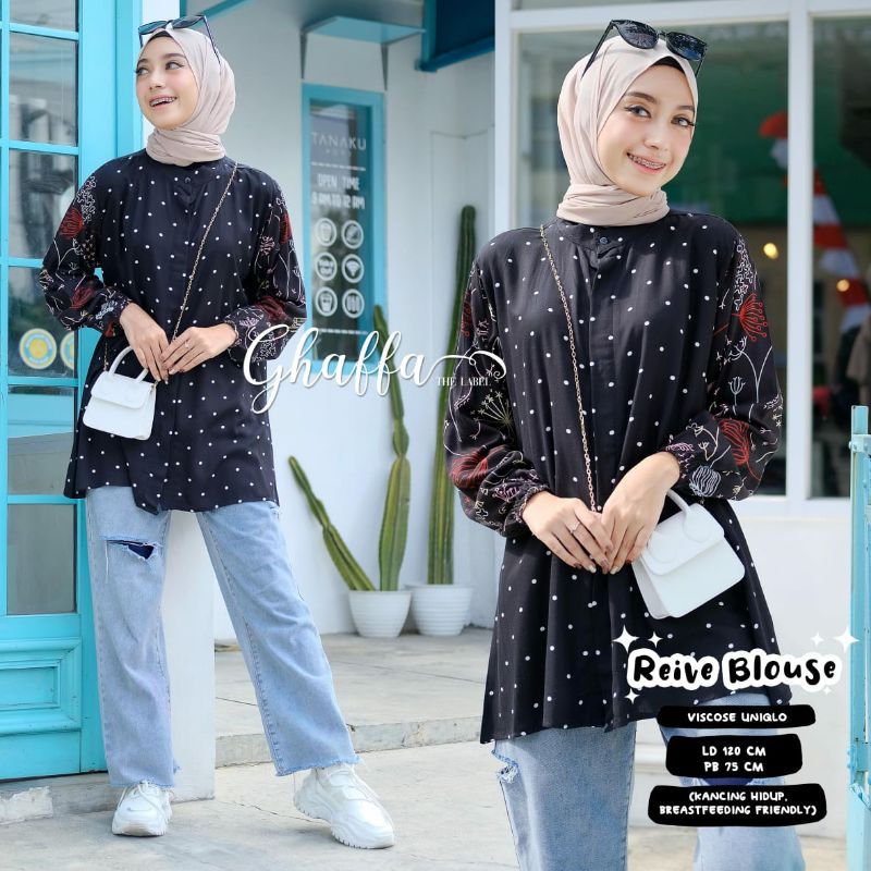 Atasan motif Reive blouse viscose uniqlo