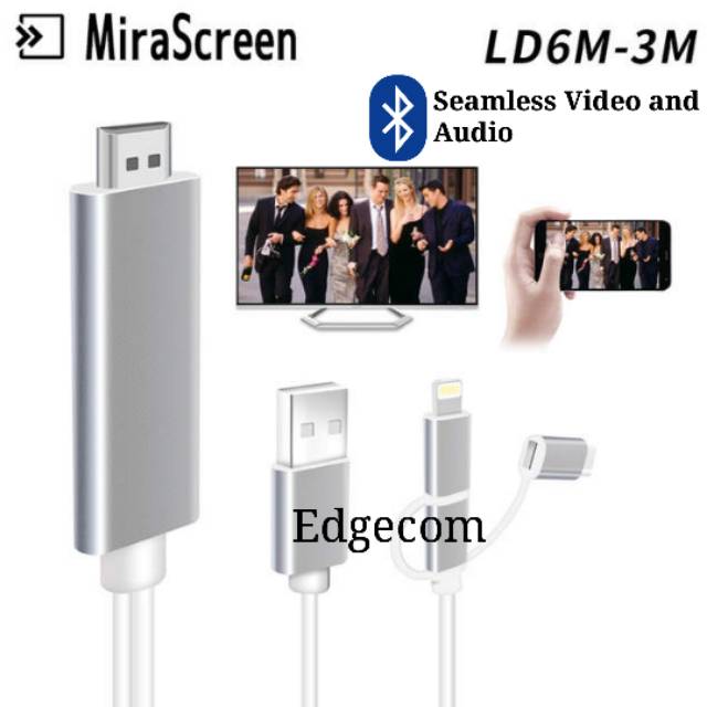 Mirascreen 3in1 to HDMI Support Bluetooth Audio