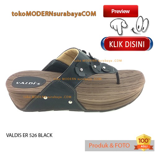 VALDIS ER S 26 HITAM sandal wanita wedges slide