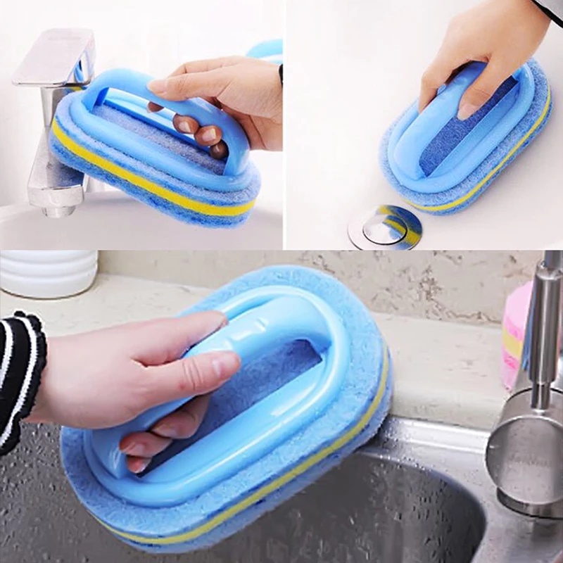 [Unggulan] Sikat Spons Pembersih Toilet Kamar Mandi Dapur Dengan Gagang/Cleaning Car Glass Groove Windshield Wiper/Windows Cleaning Brush Sponge Scrub Brushes/Alat Pembersih