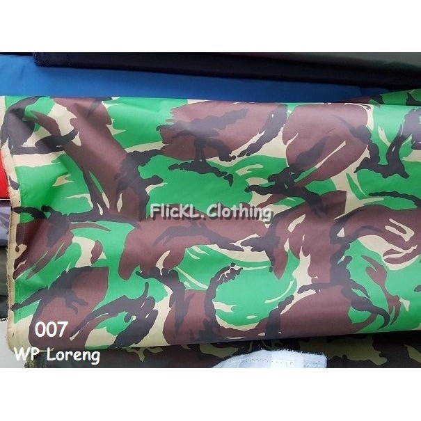 Bahan Kain WP Loreng Camo Parasit Parasut Waterproof Anti Air WP Camo