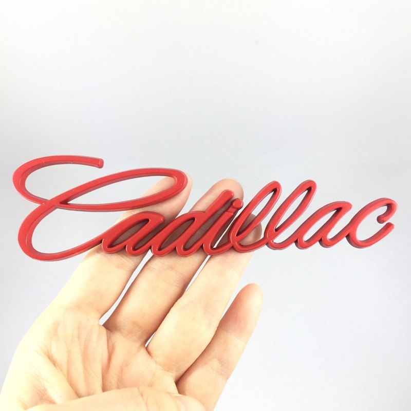 1pc Stiker Emblem Logo Cadillac 3d Bahan Metal Untuk Samping / Belakang Mobil