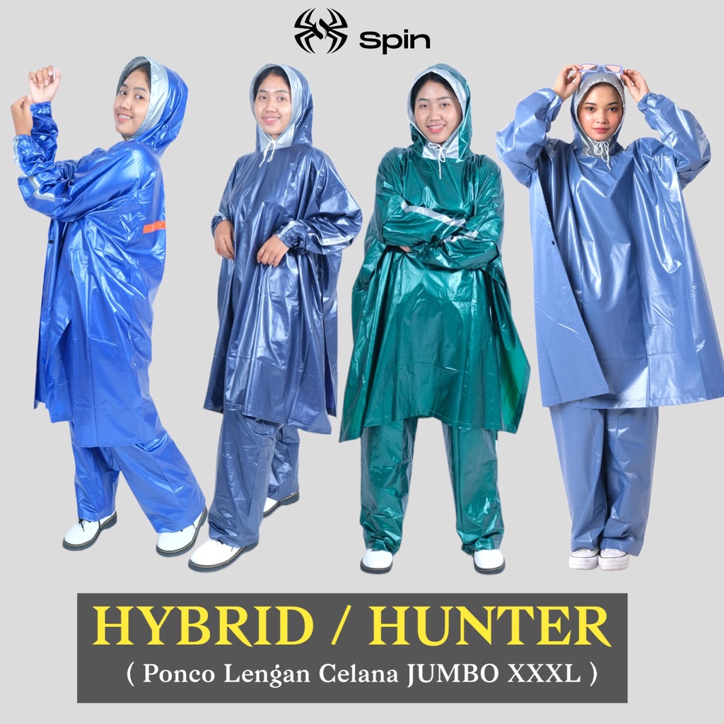 Jas Hujan Ponco Celana Dewasa Raincoat Mantel Hujan Poncho Celana Jumbo Anti Basah Anti Rembes Spin Hunter Hybrid Plevia Nautilus