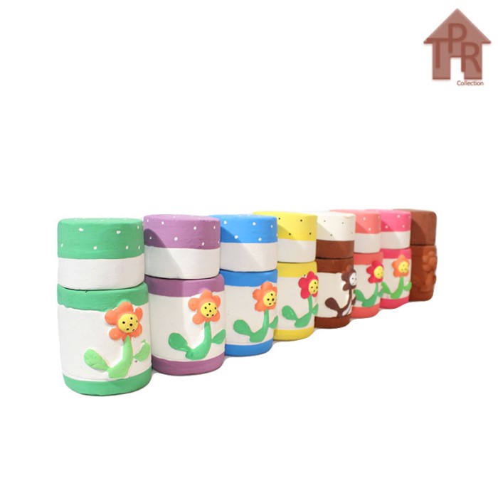 Prakarya - Tanah Liat Toples Bertutup / Toples Tusuk Gigi - T10