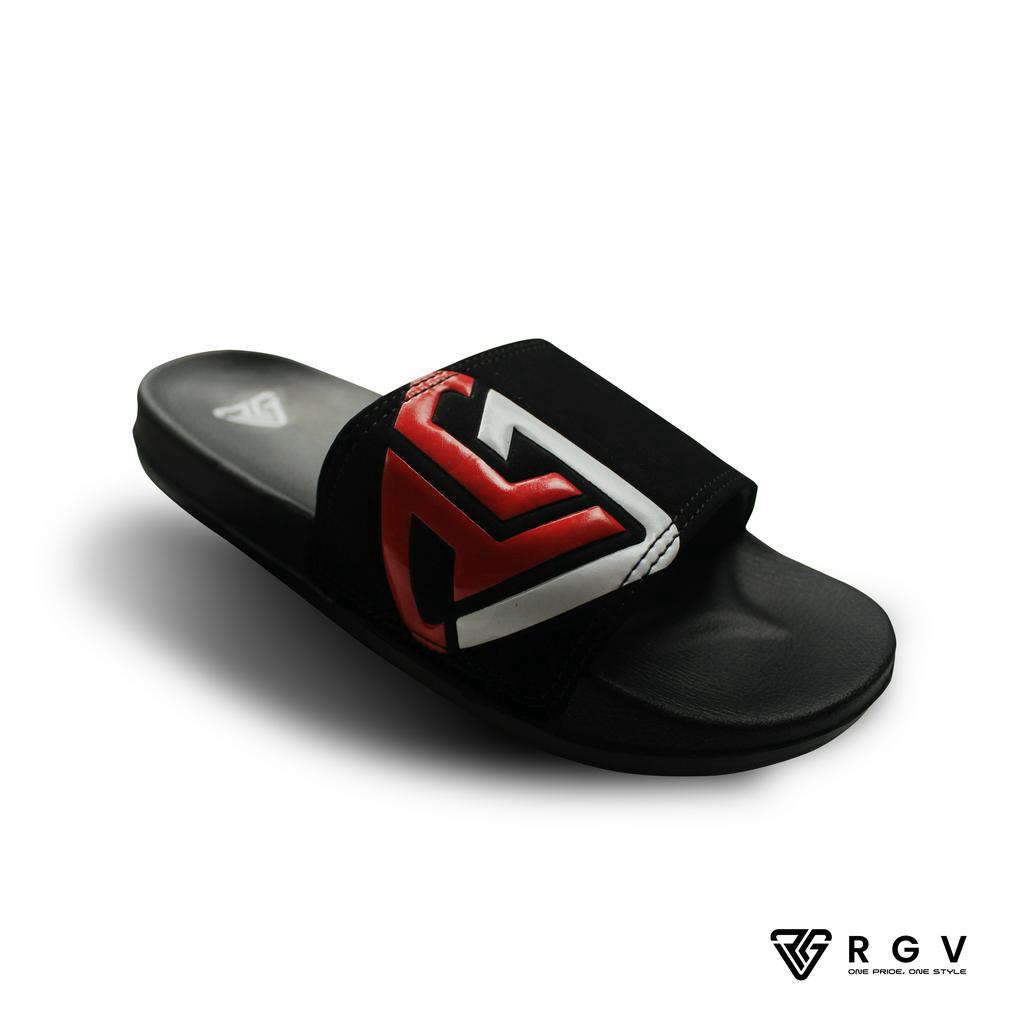 RGV - SANDAL PRIA DAN WANITA SLIDE SLIP ON SENDAL ANTI LICIN RINGAN SELOP RED WHITE LOGO