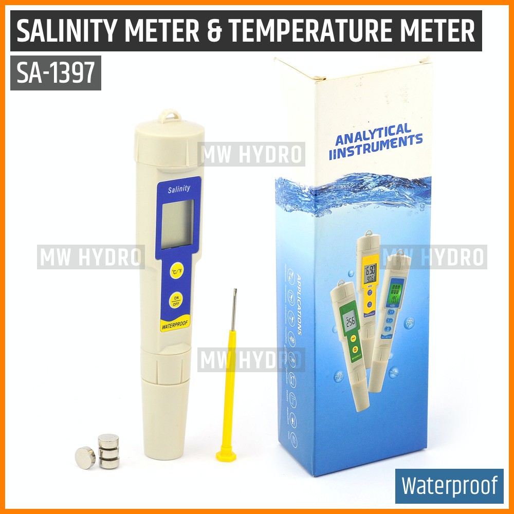 Digital Salinity Meter with Temperature, Waterproof, SA-1397