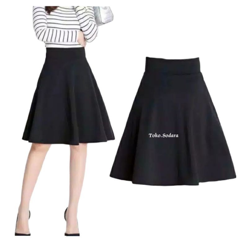 Rok Payung Jodda Scuba Pendek // Rok Flare skirt premium // Rok Wanita Mayung