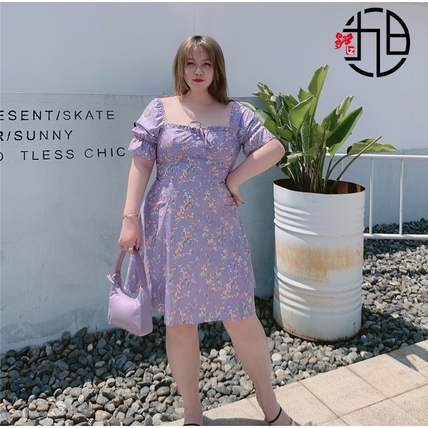 Big Size Jumbo Vintage Purple Dress