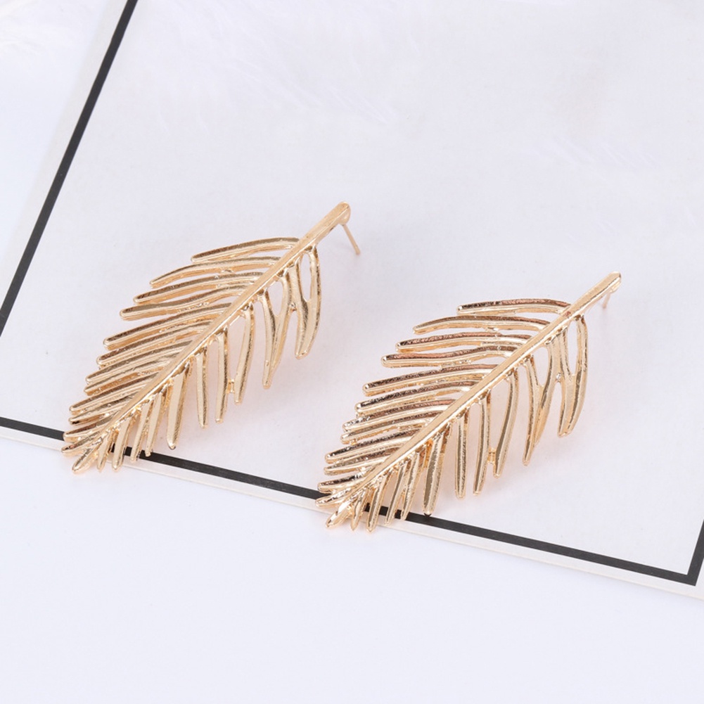 Hu Hu Hu Hu Hu Alat Bantu Pasang Kacamata♡ Anting Tusuk Gantung Wanita Bahan Metal Desain Daun Hollow Untuk Pestahadiah