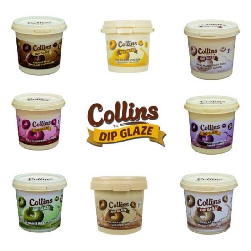 

Collins Dip Glaze 1kg / collins strawberry 1kg / collins cheese 1kg / collins matcha 1kg / collins coklat 1kg / collins capucino 1kg / collins milk 1kg / collins taro 1kg