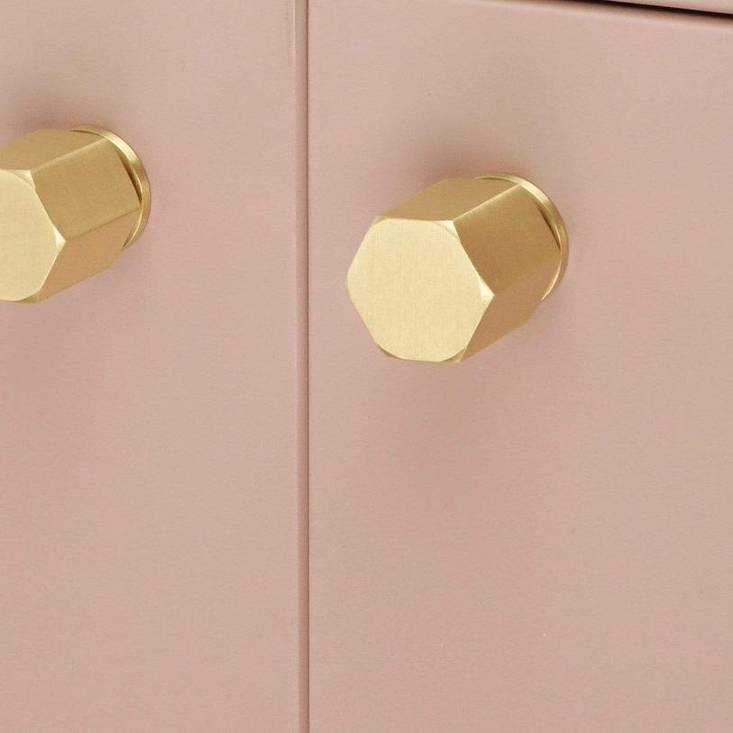➩ Full Brass Handle Gold Handle Gagang Kuningan Hexagon Knob ♠