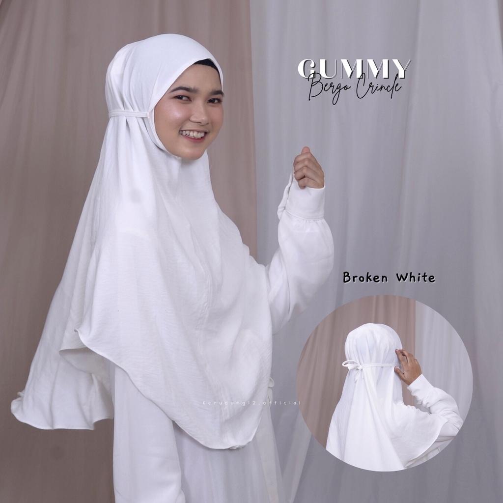 Bergo Crincle/ Gummy Bergo Instan Crincle-Broken White