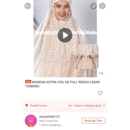 MUKENA SUTRA VOIL KD FULL RENDA LEBAR TERBARU