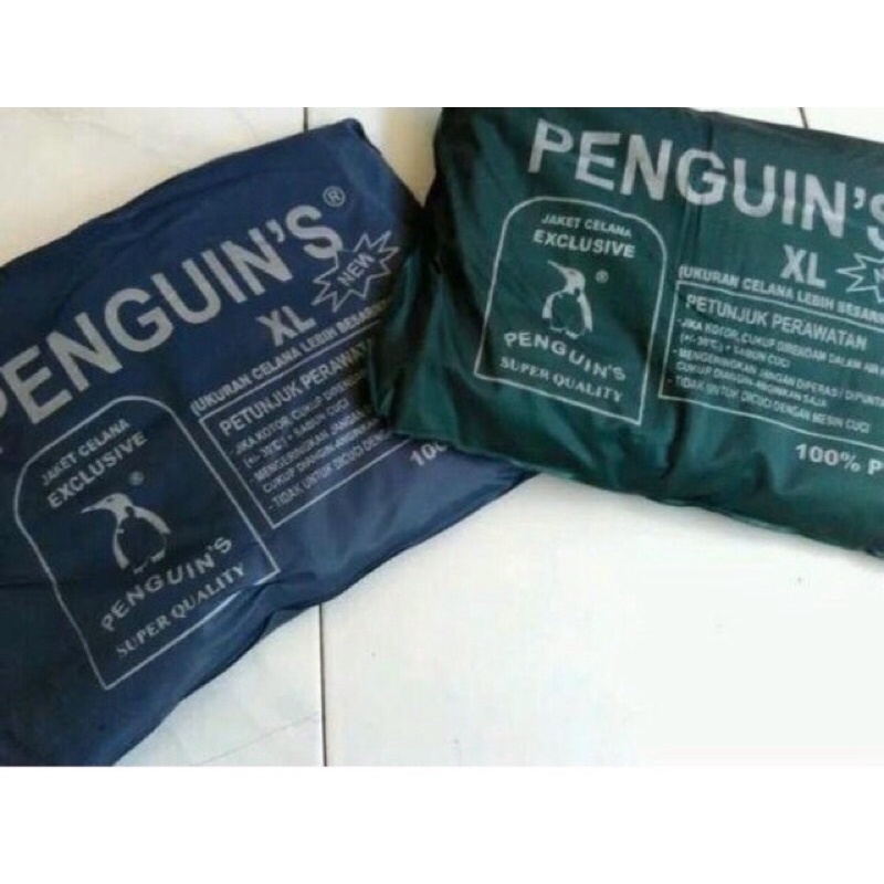 as Hujan Setelan Pinguin Jaket Celana Penguins Exclusive XXL 100% PVC TEBAL Asli Penguin Original