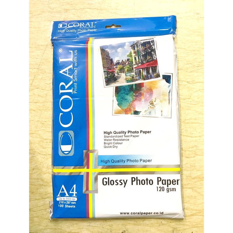 

Kertas Foto Coral Glossy A4 120gsm