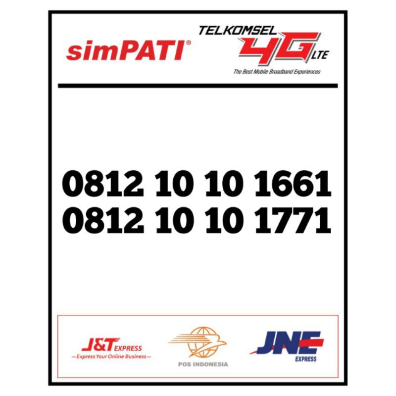 Perdana simpati Cantik 4G 0812 1010 ABBA
